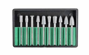 10-PC Diamond Coated Burr Set - 150 grit