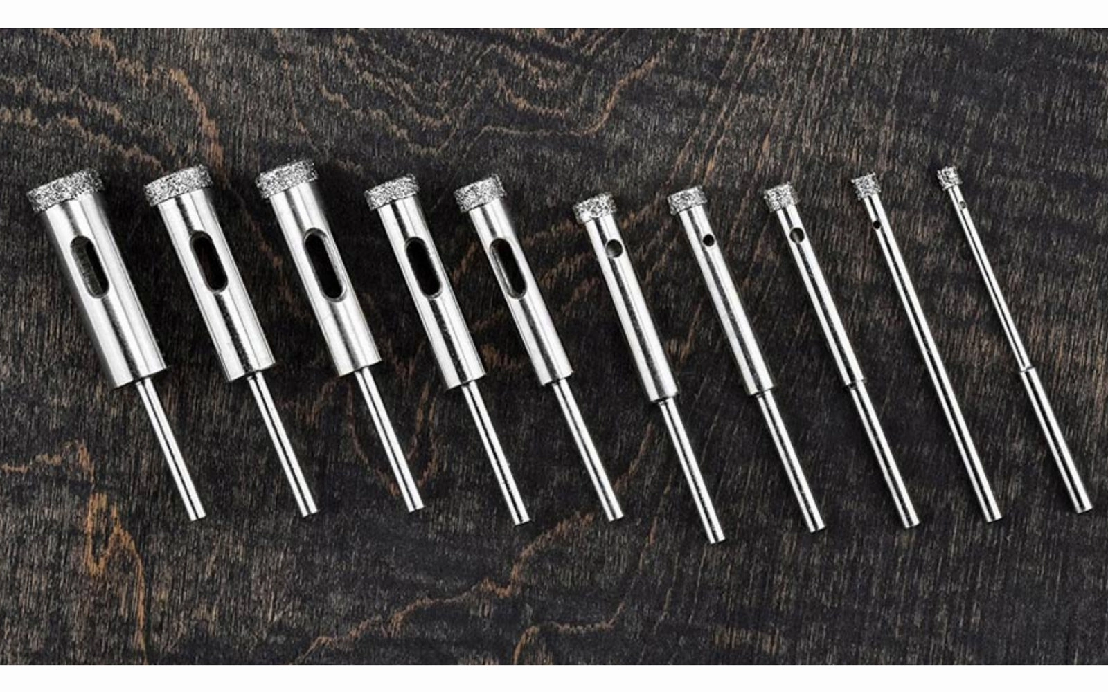 10 PC Diamond-Coated Mini Hole Saw Set - 40 Grit