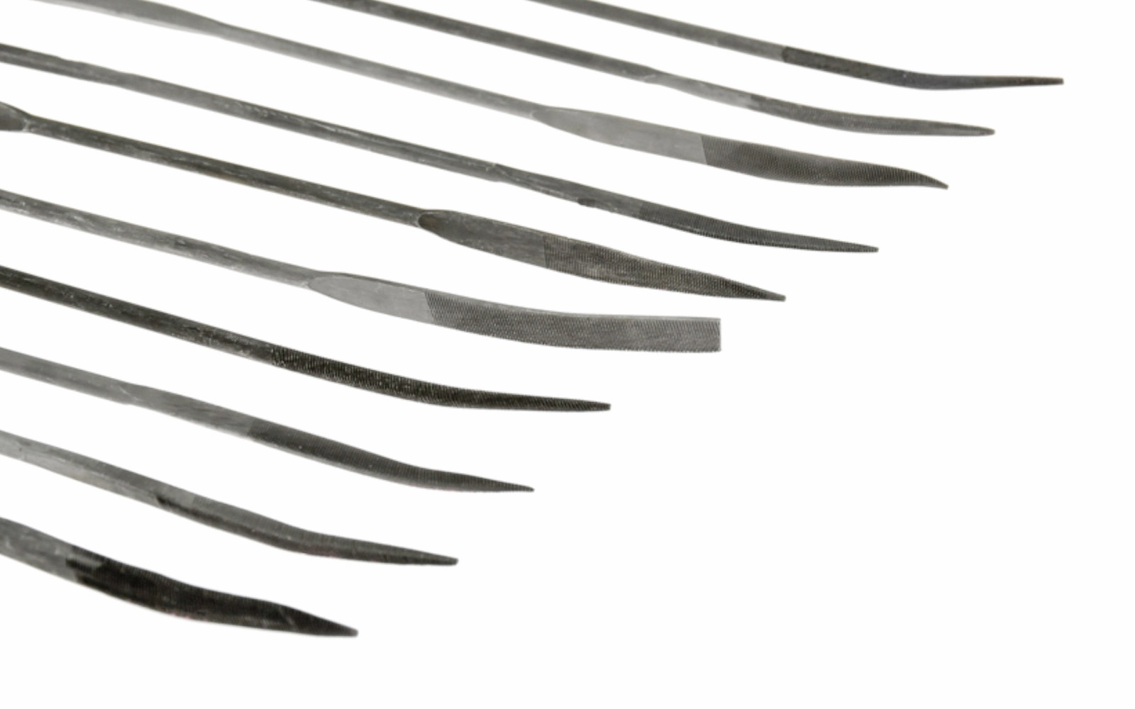 10-PC Medium Cut Riffler File Set - 3 mm x 180 mm