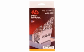 15-Piece HSS Drill Index - 1/16" to 1/2" by 32nds