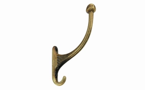 1930's Style Hall Tree Hook ~ Antique Brass Finish