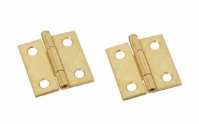 1-1/2" Brass-Plated Loose-Pin Narrow Hinges - 2 Pack
