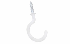 1-1/2" White Vinyl Cup Hooks - 2 Pack