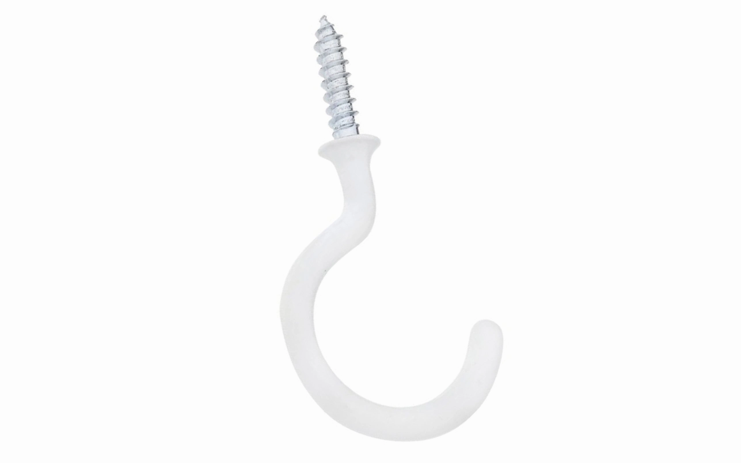 1-1/2" White Vinyl Cup Hooks - 2 Pack