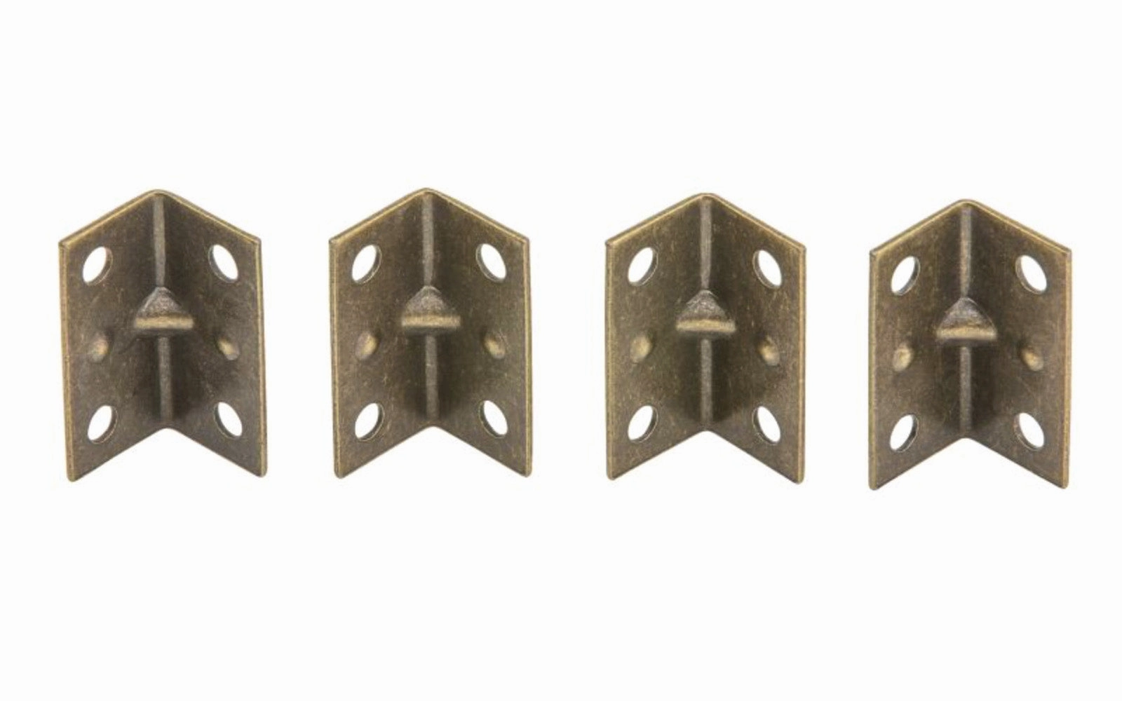 1-1/2" x 3/4" Antique Brass Corner Braces - 4 Pack