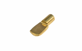 1/4" Shelf Support Pin, Spoon Style - Brass Finish