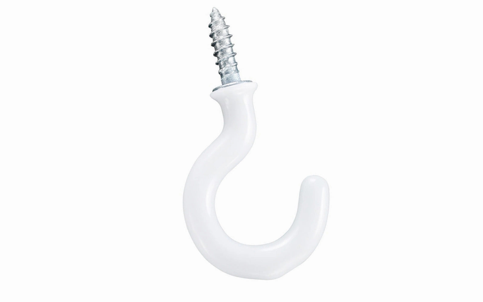 1" White Vinyl Cup Hooks - 30 Pack