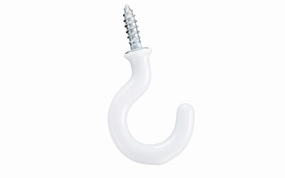 1" White Vinyl Cup Hooks - 30 Pack