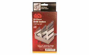 29-Piece HSS Black Finish Drill Index - 1/16" to 1/2" by 64ths