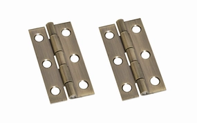 2" x 1" Antique Brass Hinges ~ 2 Pack