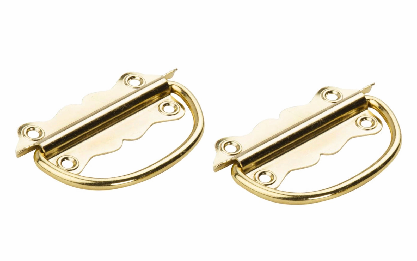 3-1/2" Brass Plated Steel Chest Handles - 2 Pack