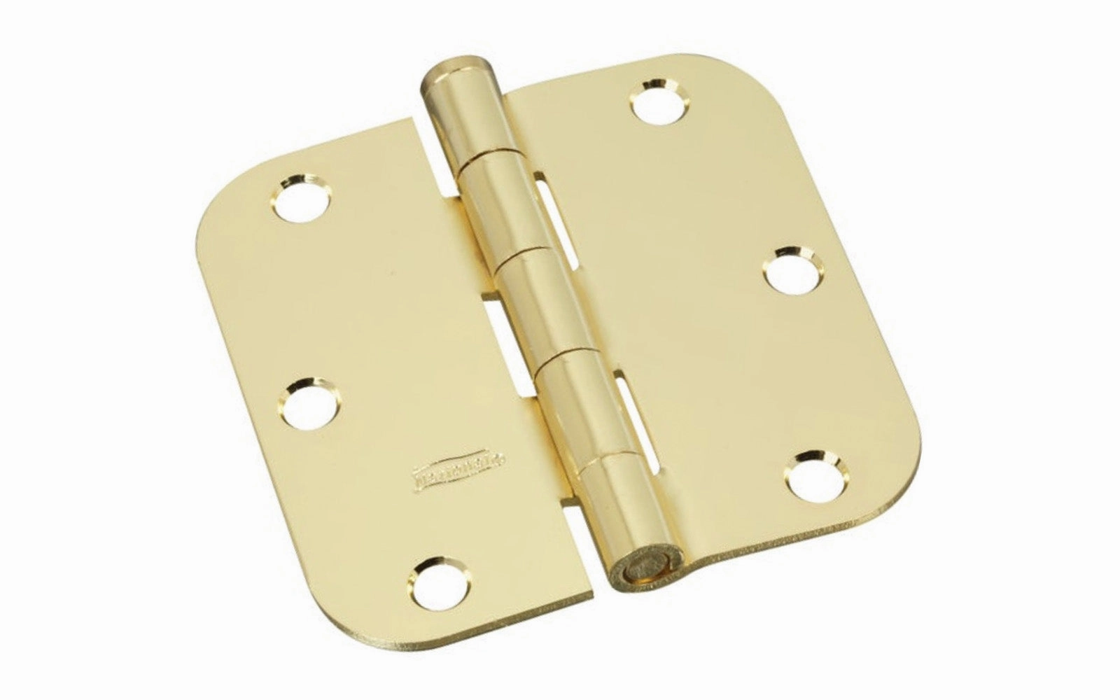3-1/2" Bright Brass Door Hinge - 5/8" Radius