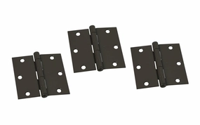3-1/2" Oil Rubbed Bronze Door Hinges - 3 Pack