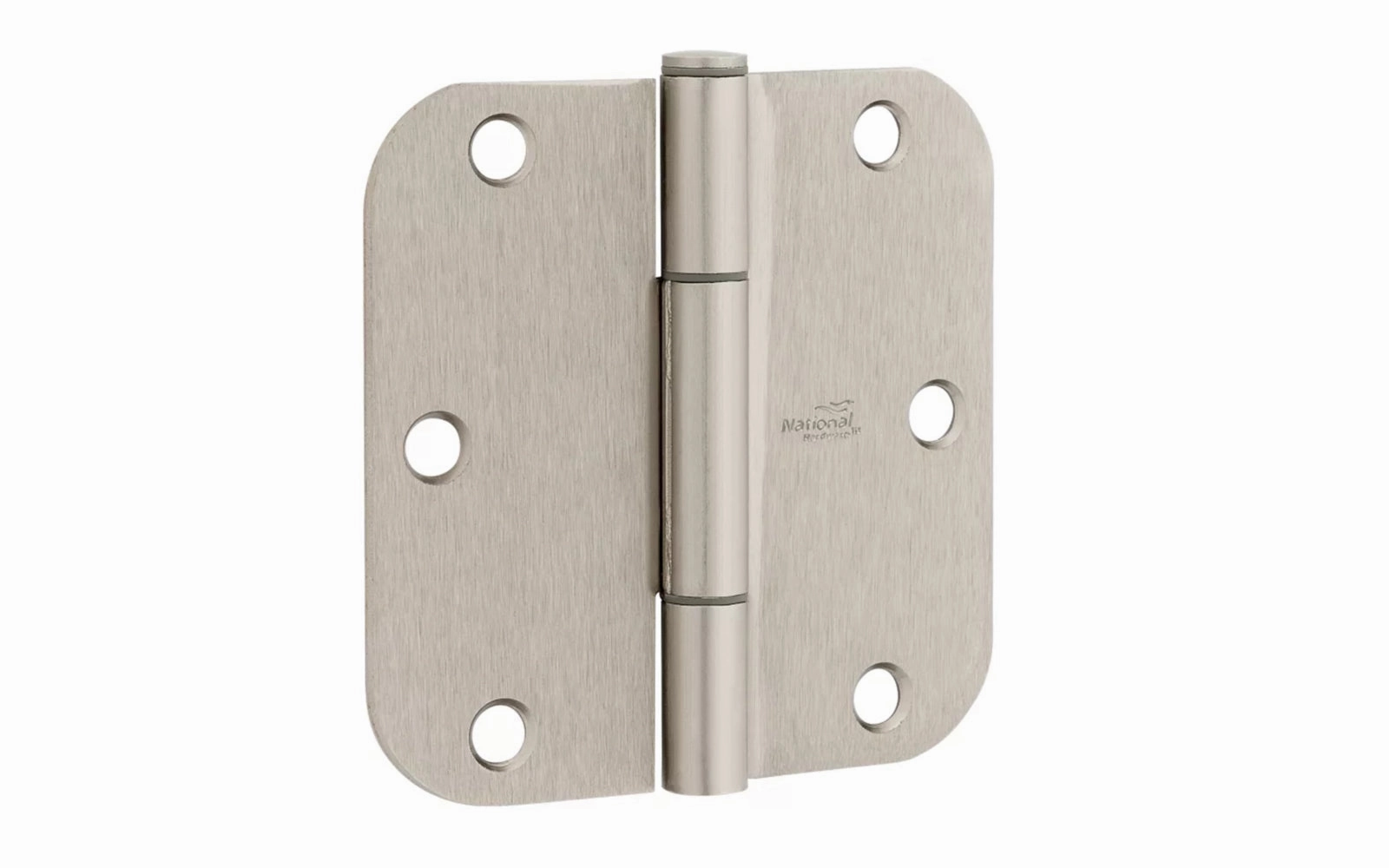 3-1/2" Satin Nickel "Squeak Guard" Door Hinges, 5/8" Radius - 3 Pack