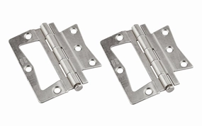 3-1/2" Satin Nickel Surface Mount Hinges - 2 Pack