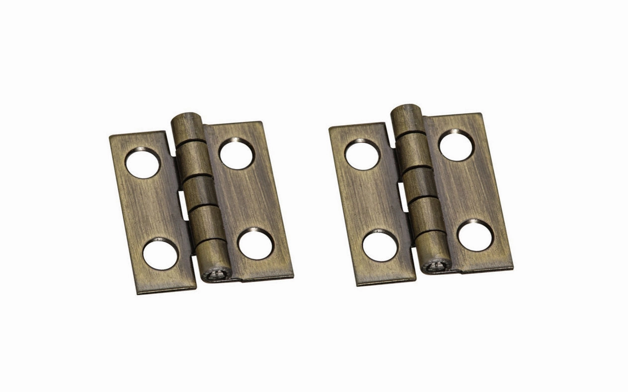 3/4" x 5/8" Antique Brass Finish Hinges ~ 2 Pack