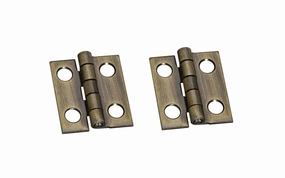 3/4" x 5/8" Antique Brass Finish Hinges ~ 2 Pack
