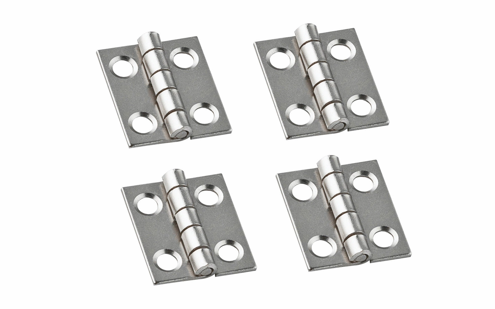 3/4" x 5/8" Satin Nickel Hinges ~ 4 Pack