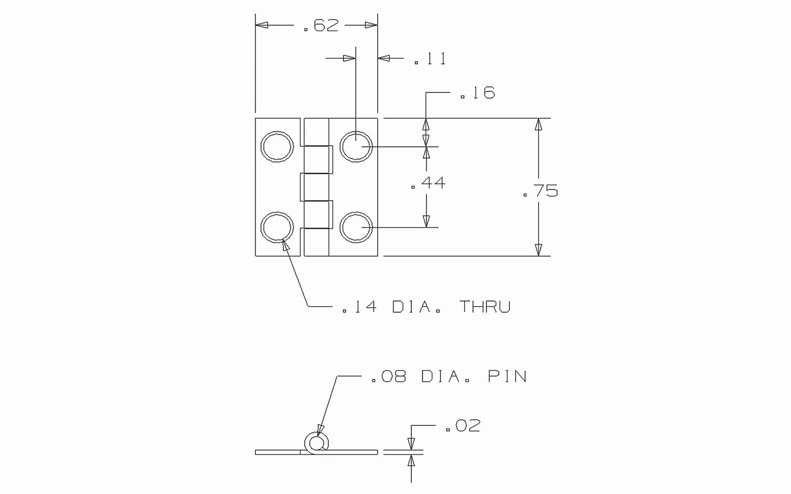 3/4" x 5/8" Solid Brass Hinges ~ 4 Pack