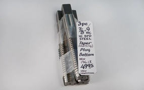 3-Piece 7/8-9 NC High Speed Steel Taps