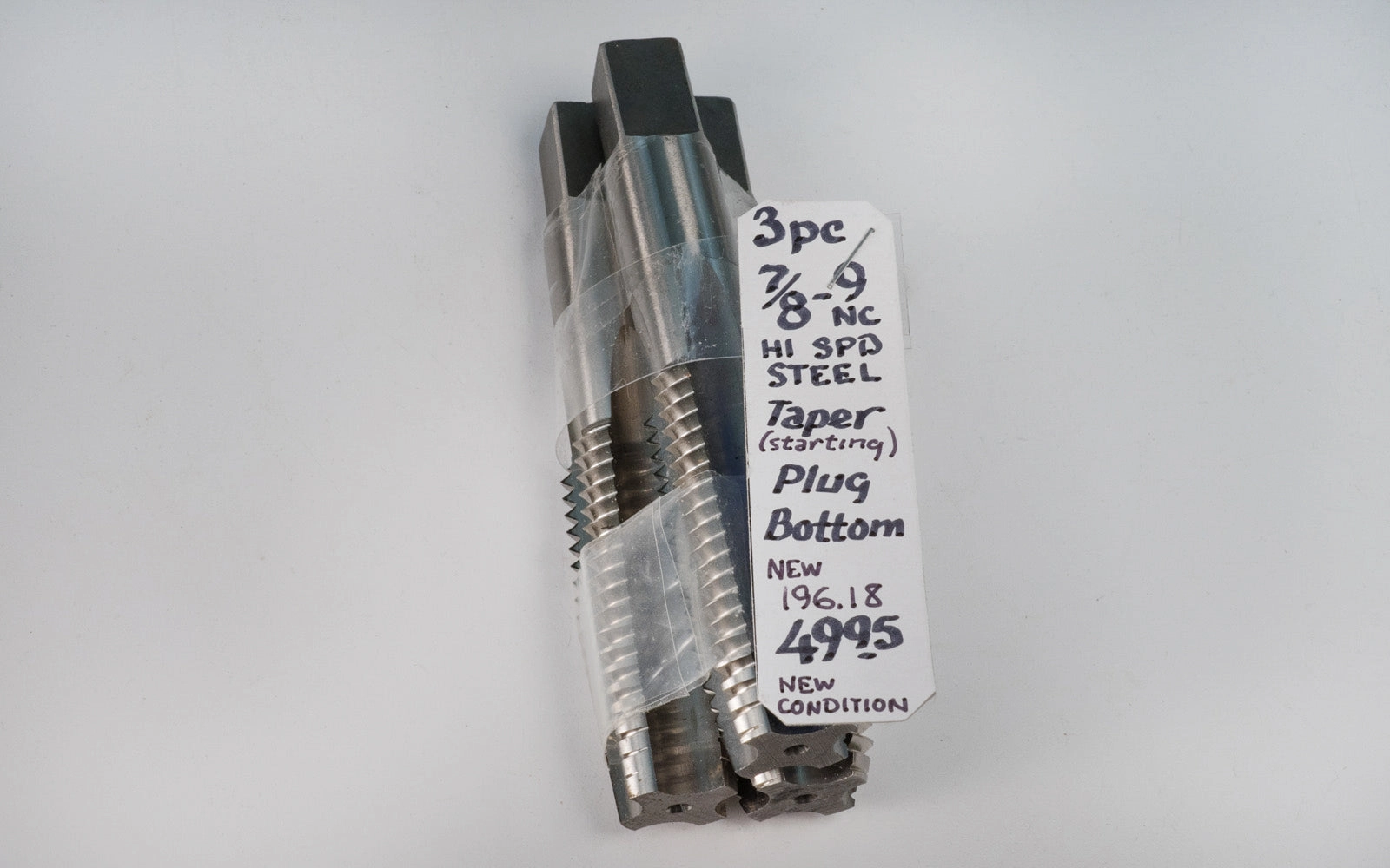 3-Piece 7/8-9 NC High Speed Steel Taps