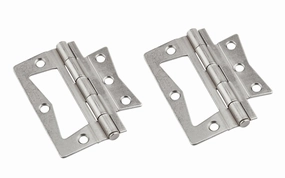 3" Satin Nickel Surface Mount Hinges - 2 Pack