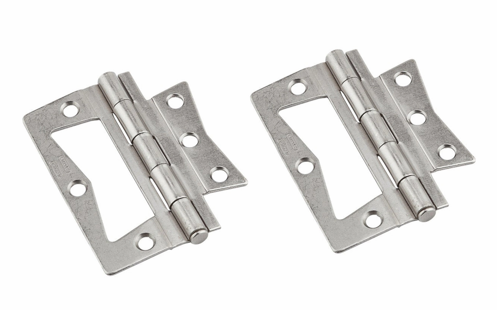 3" Satin Nickel Surface Mount Hinges - 2 Pack