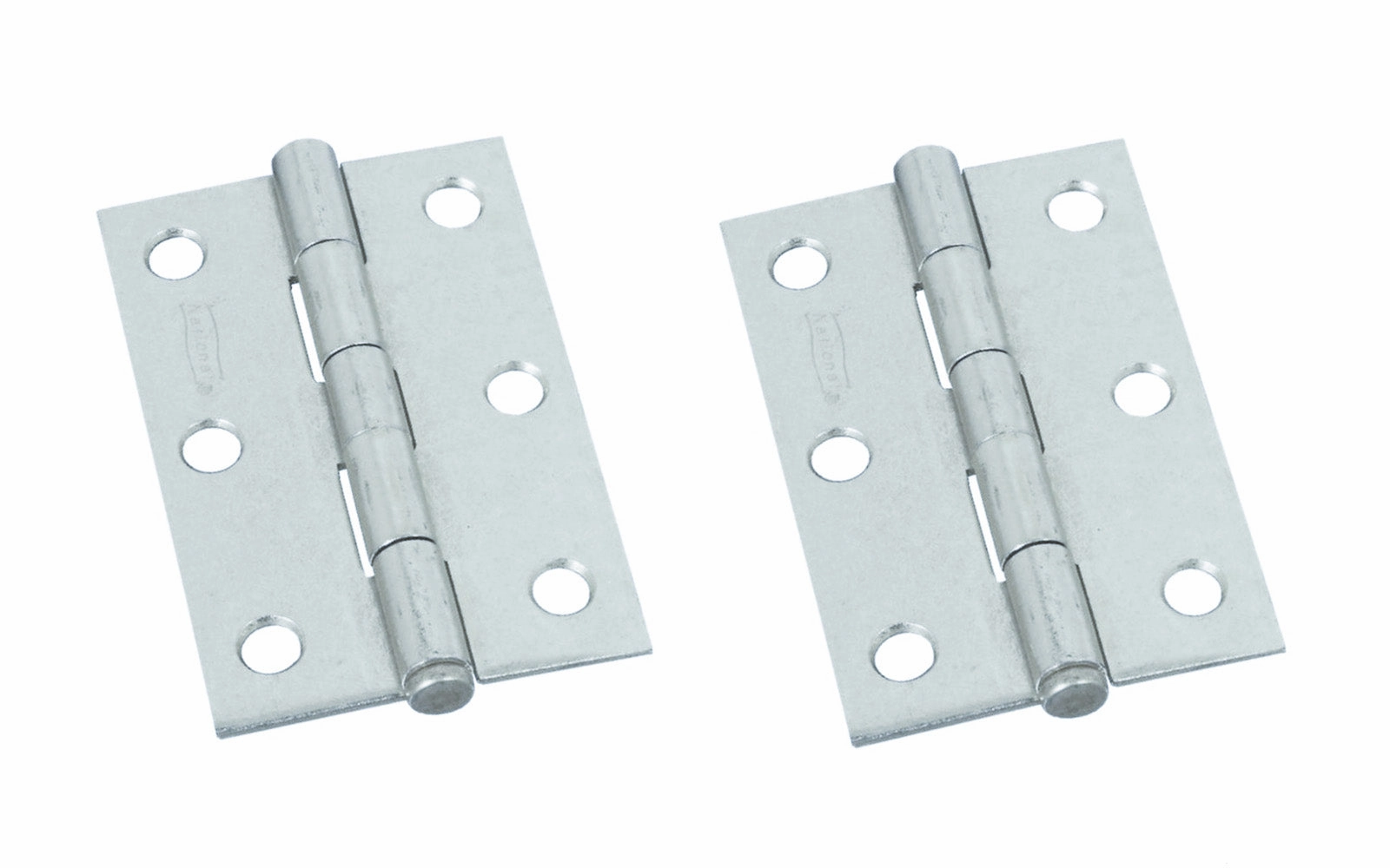 3" Zinc-Plated Loose-Pin Narrow Hinges - 2 Pack