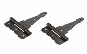 6" Black Finish Ornamental Reversible T-Hinges - 2 Pack
