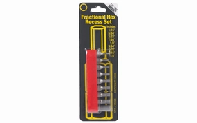 9 PC Hex Fractional Insert Bit Set