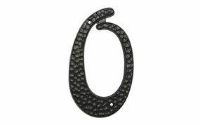 #0 Black Hammered House Number - 3-1/2" size