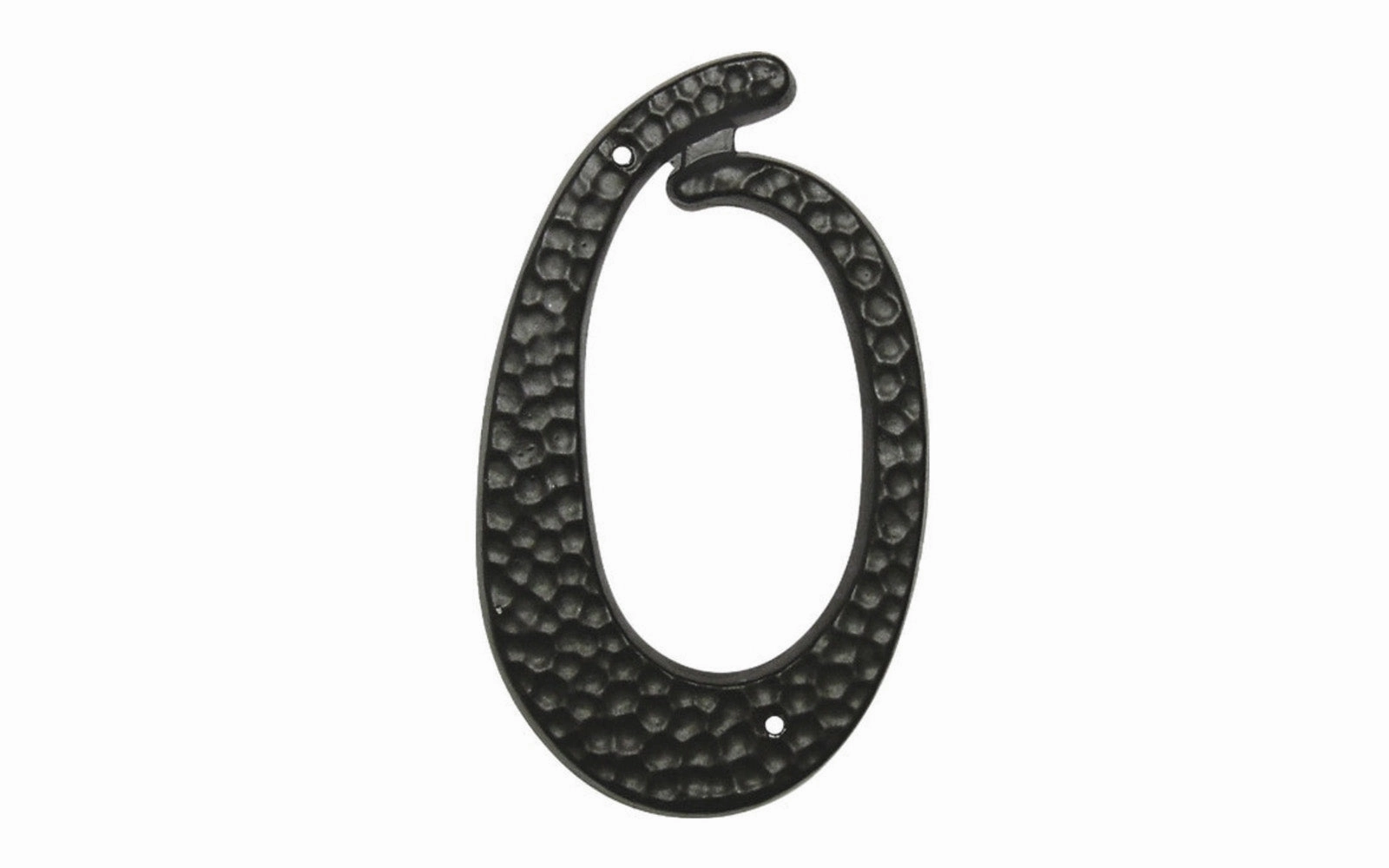 #0 Black Hammered House Number - 3-1/2" size