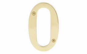 #0 Solid Brass House Number - 4" size
