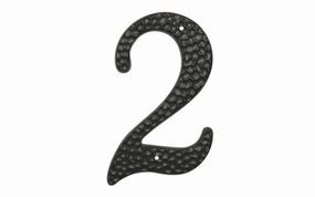 #2 Black Hammered House Number - 3-1/2" size