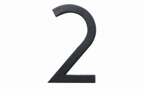 #2 Satin Black House Number - 6" size