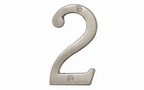 #2 Satin Nickel House Number - 4" Size