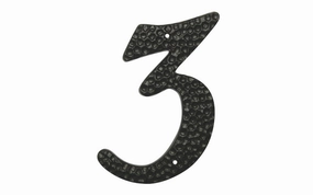 #3 Black Hammered House Number - 3-1/2" size