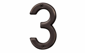 #3 Oil Rubbed Bronze House Number - 4" Size