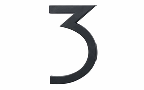 #3 Satin Black House Number - 6" size