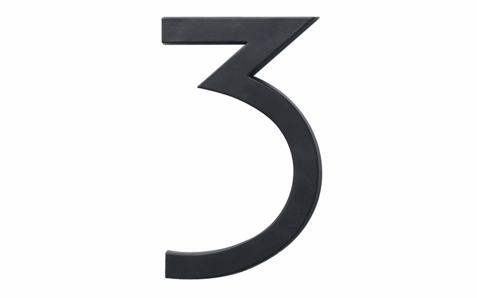 #3 Satin Black House Number - 6" size