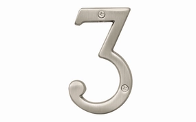 #3 Satin Nickel House Number - 4" Size