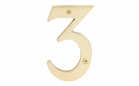 #3 Solid Brass House Number - 4" size