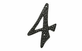 #4 Black Hammered House Number - 3-1/2" size