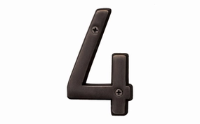 #4 Oil Rubbed Bronze House Number - 4" Size