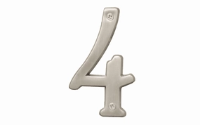 #4 Satin Nickel House Number - 4" Size