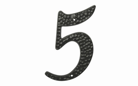 #5 Black Hammered House Number - 3-1/2" size