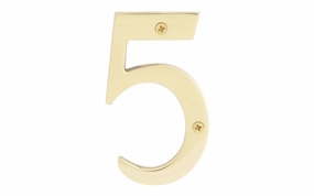#5 Solid Brass House Number - 4" size