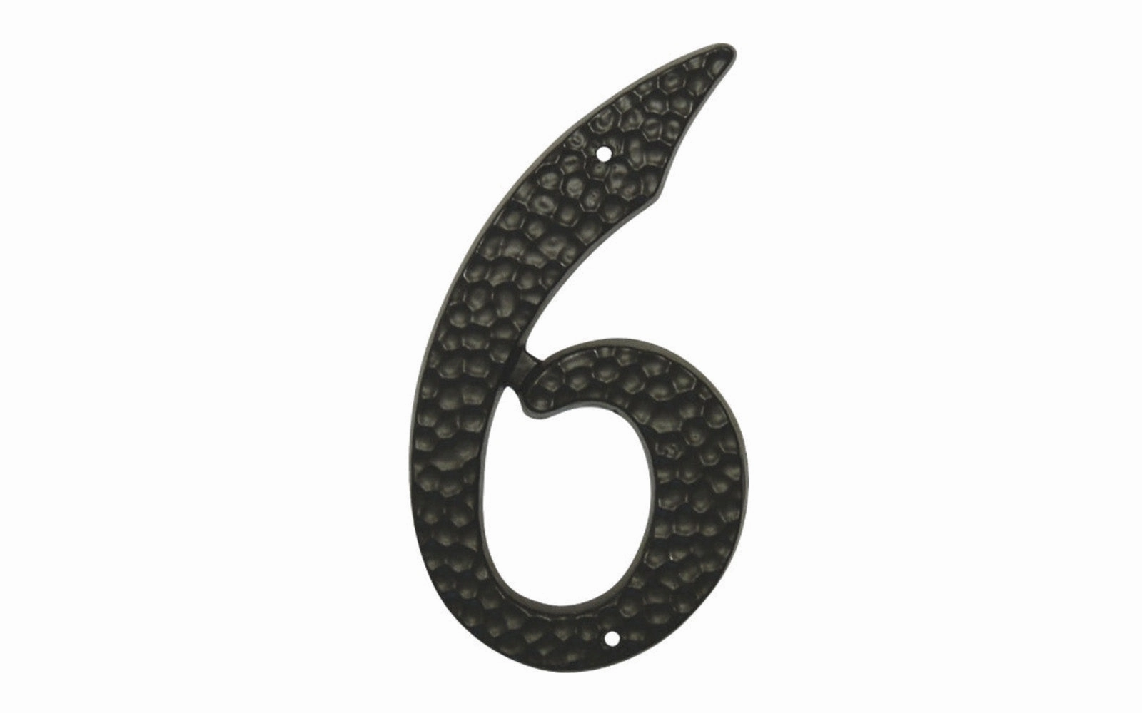 #6 Black Hammered House Number - 3-1/2" size