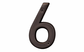 #6 Oil Rubbed Bronze House Number - 4" Size