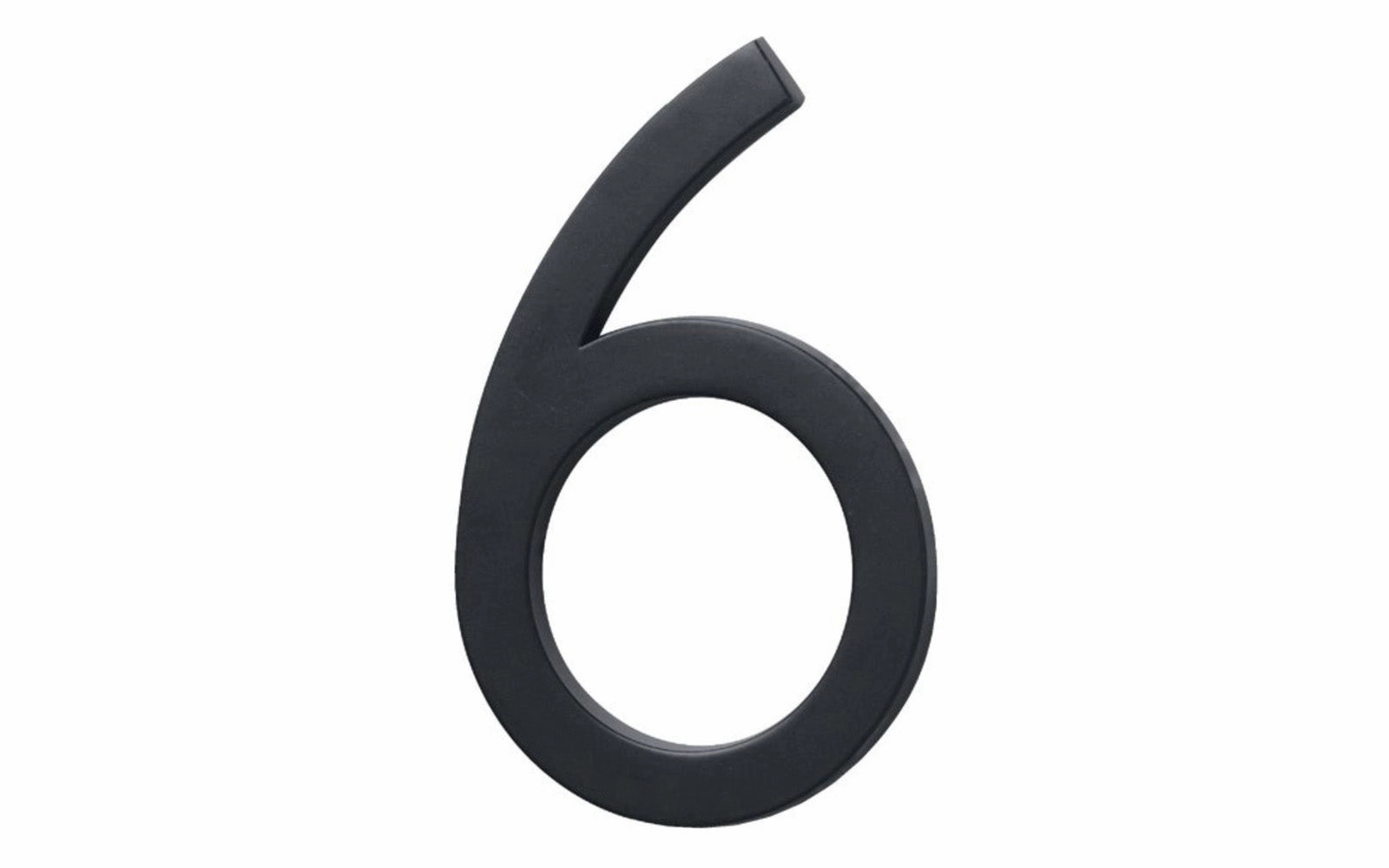 #6 Satin Black House Number - 6" size